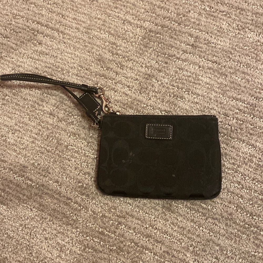 Black cloth coach wristlet